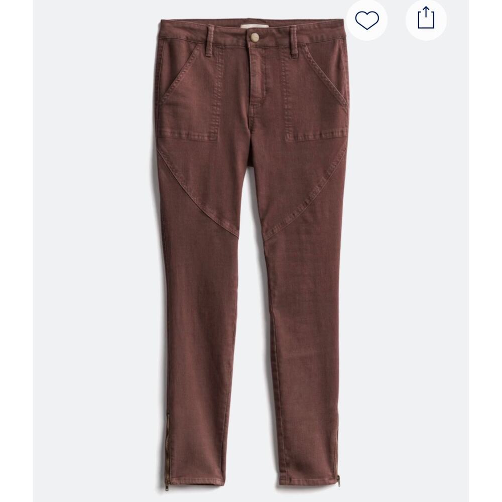 TGLA Burgundy Bay Pocket Cargo Skinny Pant, Size 2, EUC